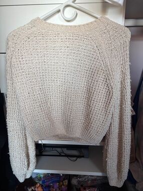 DAMAGED Cozy Cream Textured Knit Sweater - Women